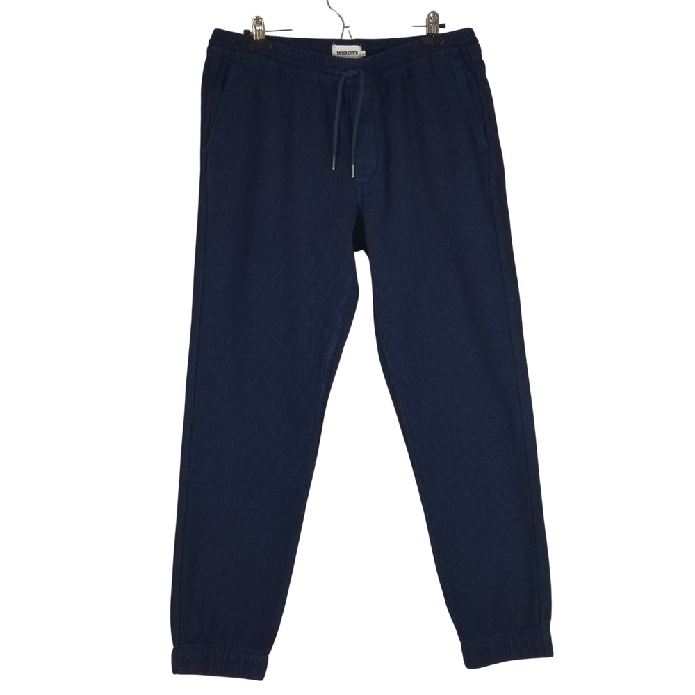 Taylor Stitch Jogger Pants Men XL Navy Organic Cotton Waffle Knit Sweatpants